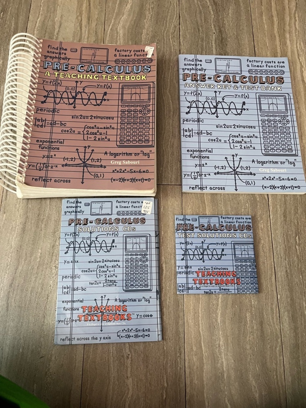Set Lot 4 Teaching Textbooks 2.0 Pre-Calculus Textbook Tests And Solutions Cds